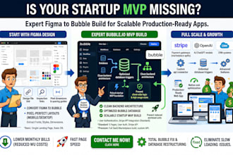 build bubble io web app, convert figma to bubble, and create startup mvp saas