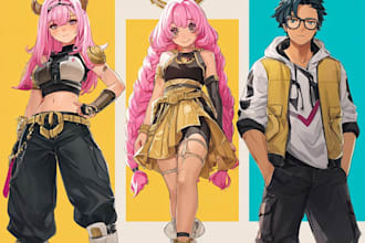 anime character an illustration and anime character