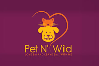 create vibrant animals classic logo for pet wild