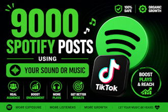 create 600 post on tiktok using your sound or music