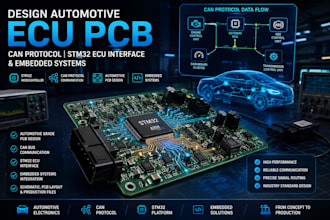 design automotive ecu pcb, can protocol stm32 ecu interface and embedded systems