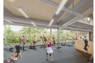 design 3d gym, fitness center, wellness studio with sketchup and 2d floor plan