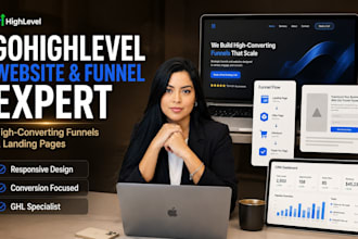 design or redesign gohighlevel website highlevel funnel ghl landing page