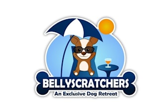 create pet dog retreat logo for belly scratchers
