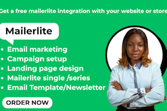 setup ,design mailerlite email automation, opt in forms and landing page