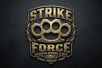 design a bold brass knuckles inspired logo for your brand