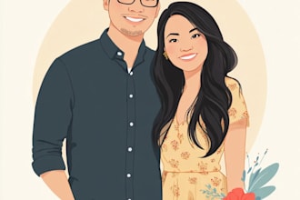 make yourself a couple portrait illustration