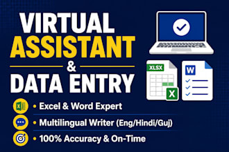 be your virtual assisant , data entry and content writer