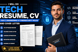 do tech resume, cv for IT, engineering cybersecurity roles and cover letter