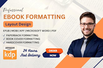 do ebook formatting and layout design for print and kindle