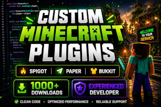 develop a custom minecraft plugin for spigot, paper and bukkit