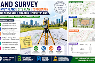 land survey draw survey plans site plan topography land surveyor grading permit
