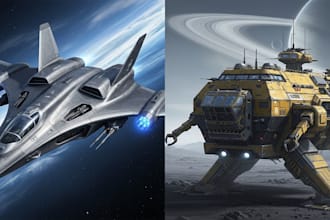 draw high quality spaceship concept