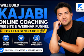 build kajabi online coaching website and webinar funnel for lead generation