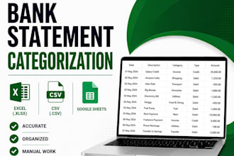 categorize bank statement transactions for bookkeeping