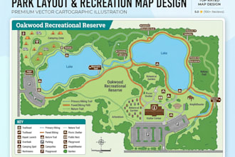 design custom hiking maps, park layout, and outdoor exploration navigation maps