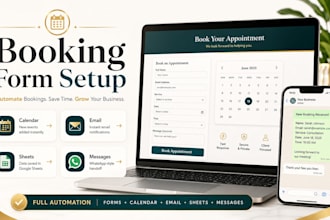 create a booking form automation with google sheets, email