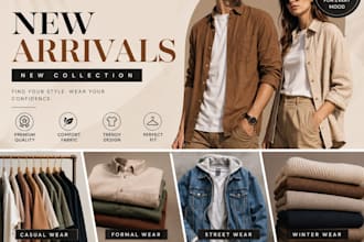 design premium fashion clothing banner for new arrivals