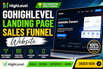 build ghl landing page ghl sales funnel, website,