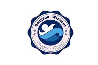 make awesome logo for bangkok wipe out water park