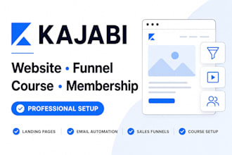 build kajabi website, click funnel, online course and membership site