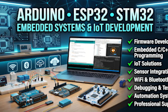 develop arduino, esp32, stm32 embedded systems and iot projects