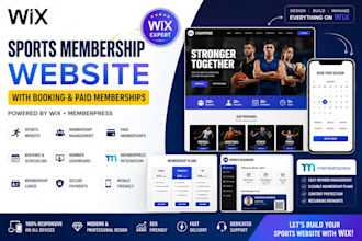 build wix sports membership website with booking, paid memberships, memberpress