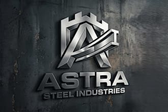 design a strong and professional steel brand logo for your business