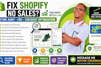 fix shopify no sales with store audit cro and product checkout page optimization