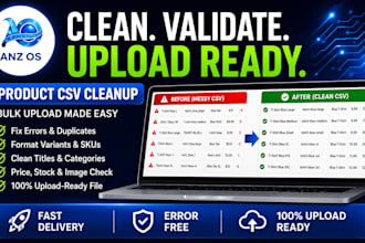 clean and format your ecommerce product CSV for bulk upload