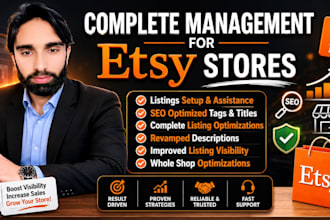 manage your etsy store, product research, and SEO listings