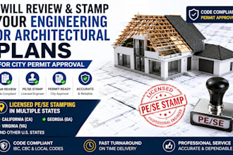 review, stamp, and sign architectural and structural plans for permit approval