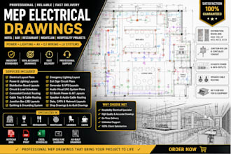 design professional hotel and bar electrical layouts, power and lighting plans