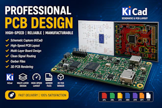 create high speed pcb layout, circuit design and schematic in kicad