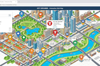create isometric interactive maps for website, tourism maps, business locations