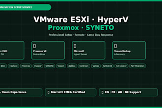 setup and configure vmware esxi hyperv or proxmox virtualisation server