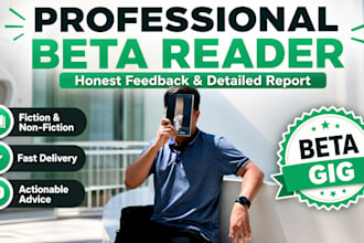 beta read, critique, and deliver practicl feedback