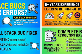 fix bugs and issues in your PHP laravel react nodejs web app