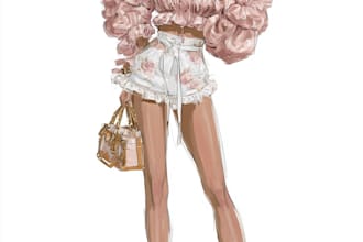 draw a professional fashion illustration