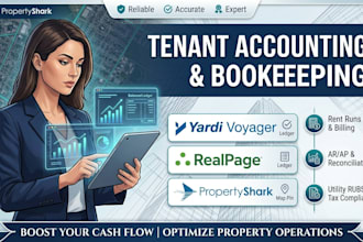do tenant accounting bookkeeping using propertyshark, yardi voyager, realpage