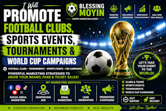 promote sports event, world cup campaign, and do social media marketing