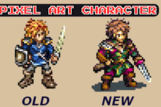 do pixel art character rpg game spritesheet animation retro portrait 2d game art