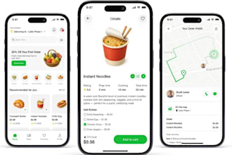 develop multi vendor food ordering ecosystem with customer app, driver app