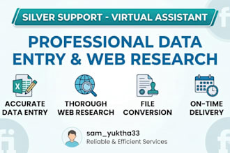 be your virtual assistant for data entry and web reaserch