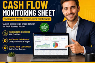 build a cash flow monitoring spreadsheet for small business income and expenses