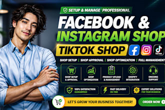setup fix tiktok issues, facebook and instagram shop and shopify store