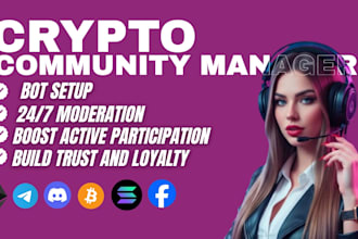 be your crypto telegram discord fb community manager moderator active chatters