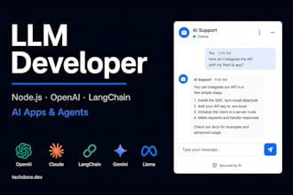 be your llm developer to build ai apps and agents, node js