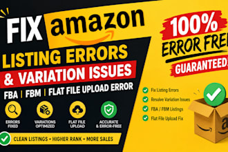 fix amazon listing errors variation issues fba fbm flat file upload error