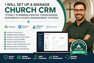 set up church CRM online giving and member management systems